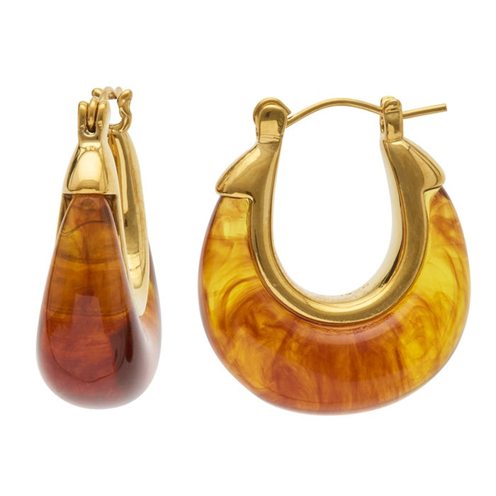 Lucas Jack Small Tortoise Shell Resin Earrings
