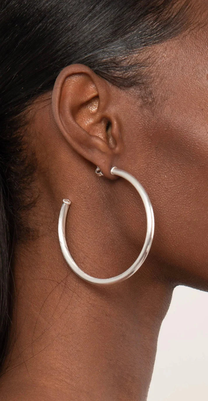 Shelia Fajl Everybody's Favorite Hoops in Brushed Silver