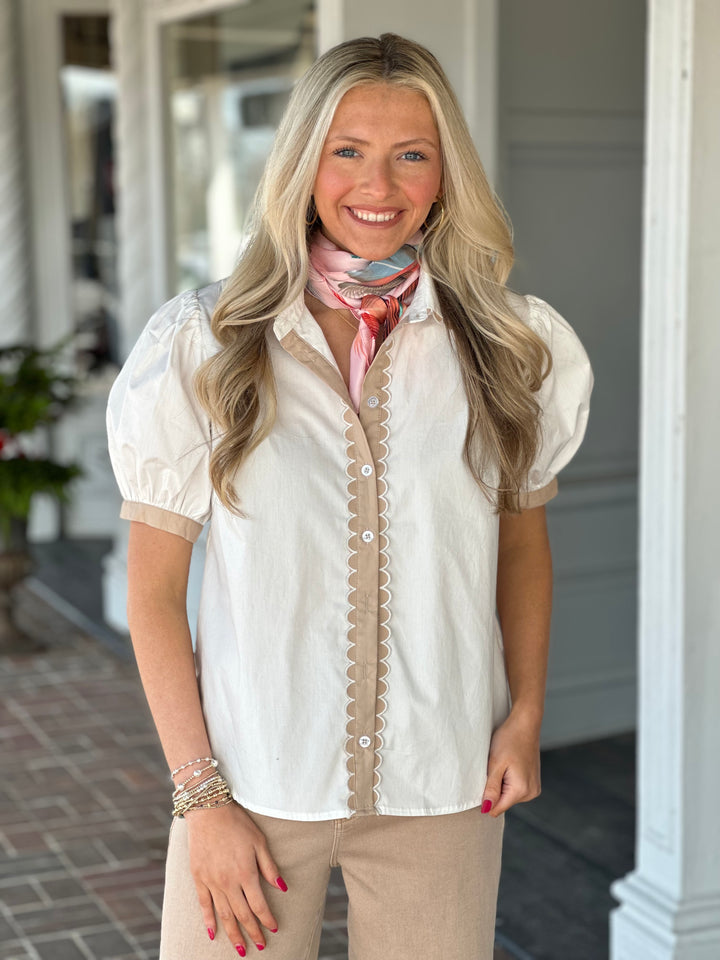 Ivory Solid Woven Top