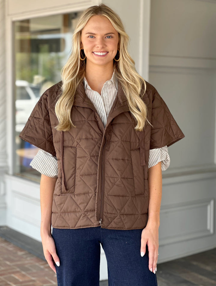 Jamel Puffer Sweater in Umber