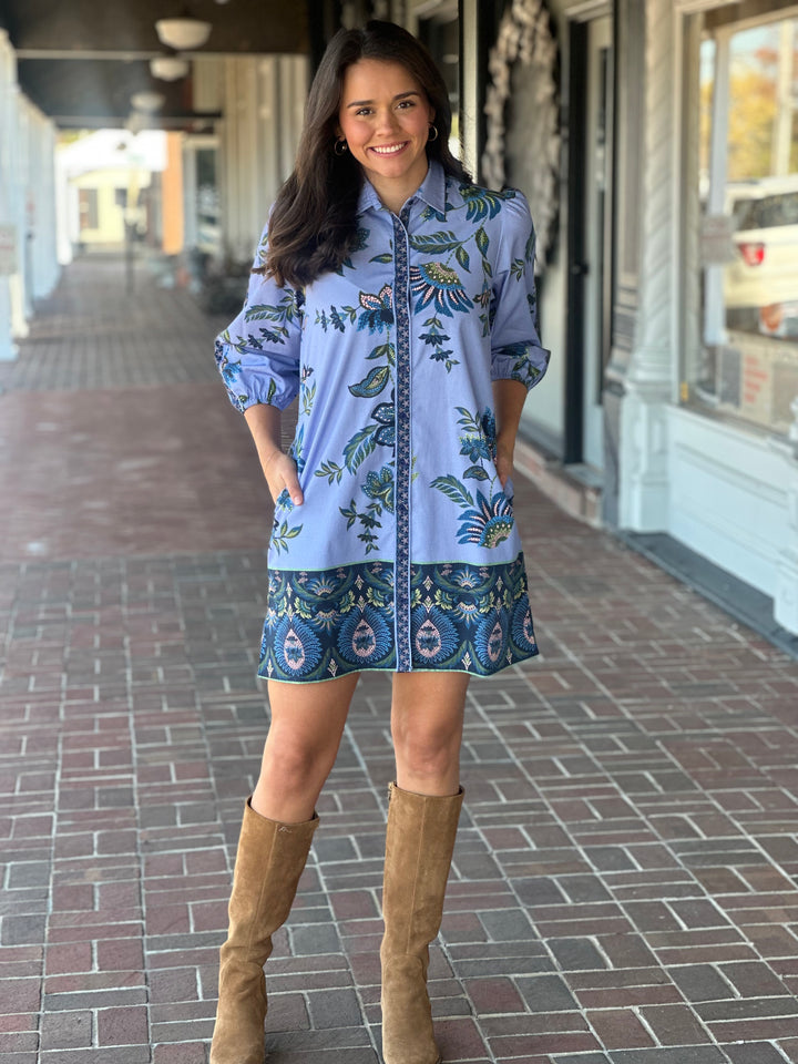 Ava Dress in Periwinkle Mosaic