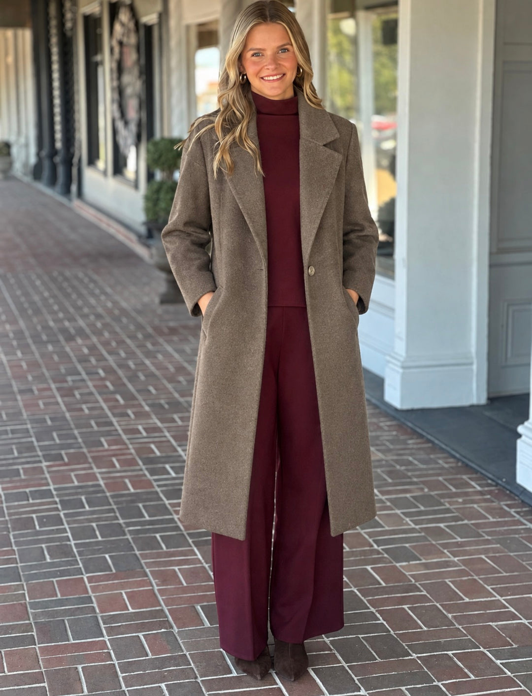 Dylan Logan Melton Coat in Brown