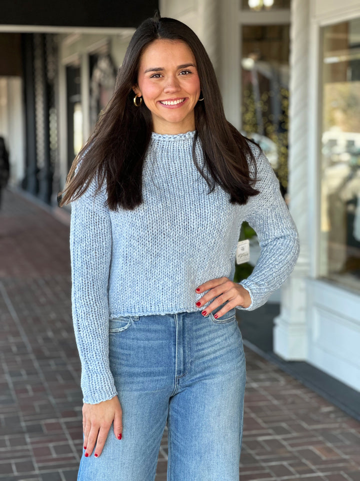 Free People Opal Sweater in Cashmere Blue