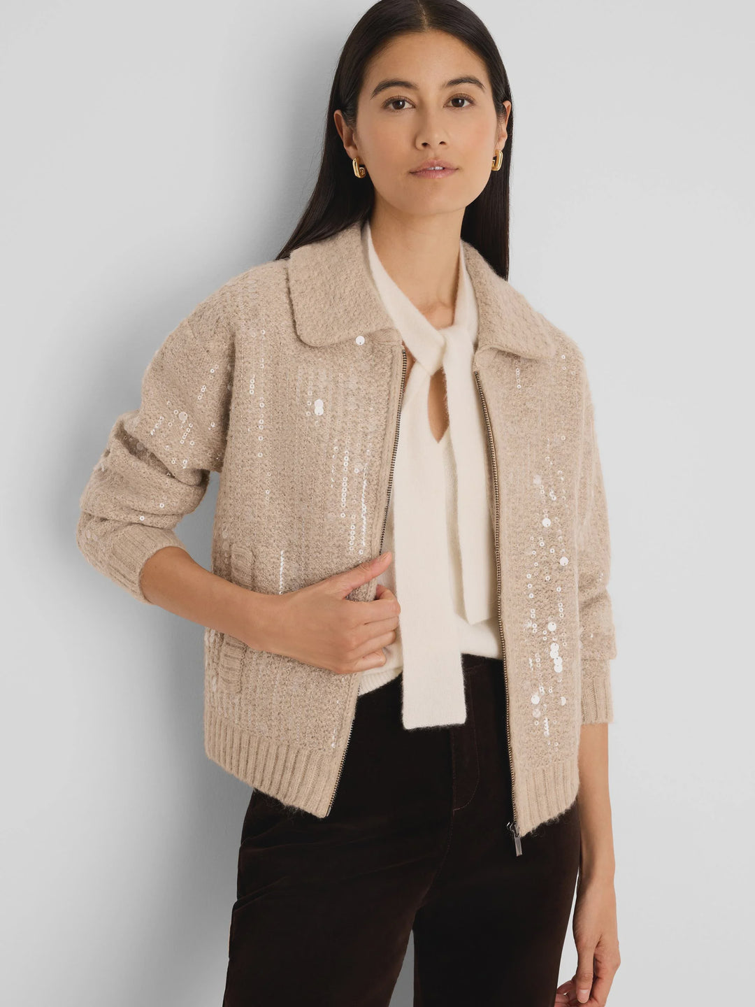 NIC+ZOE Gold Label Shimmer Knit Jacket
