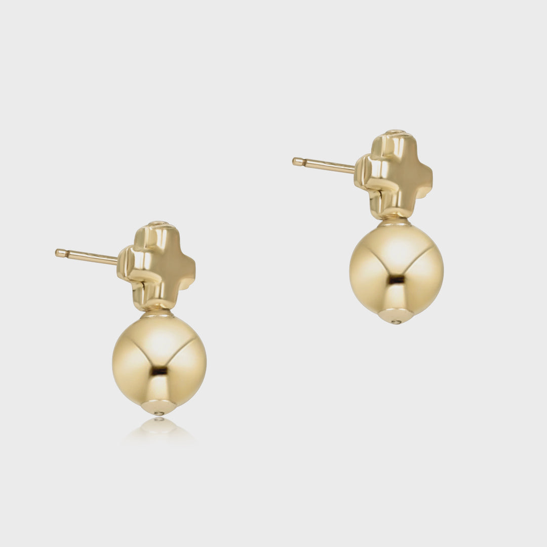 Enewton signature cross small gold studs - classic gold