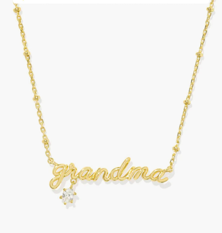 Kendra Scott Grandma Crystal Pendant Necklace in Gold