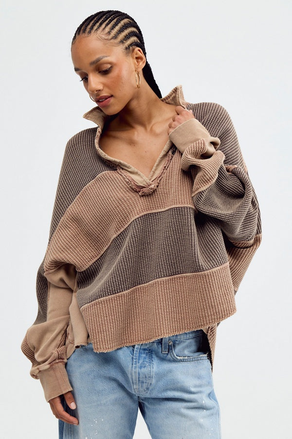 Free People Rainn Thermal in Neutral Combo
