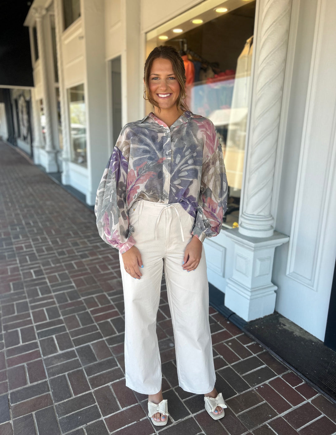 Lola +  Sophie Palm Leave Voile Shirt