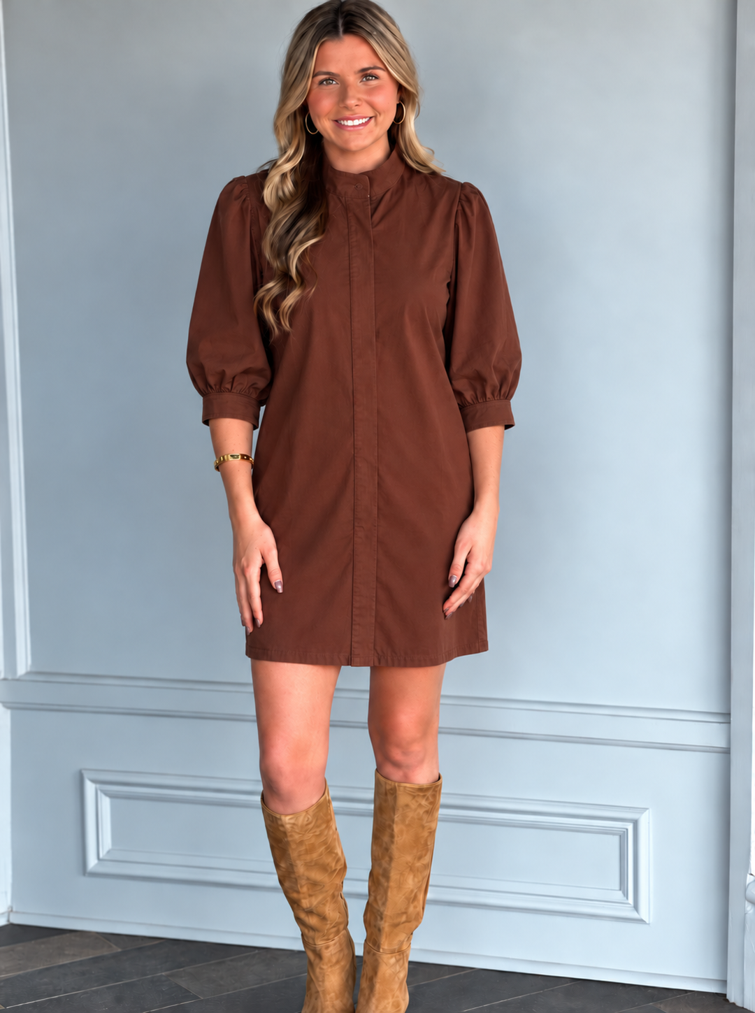 Long Story Short Brown Mini Dress