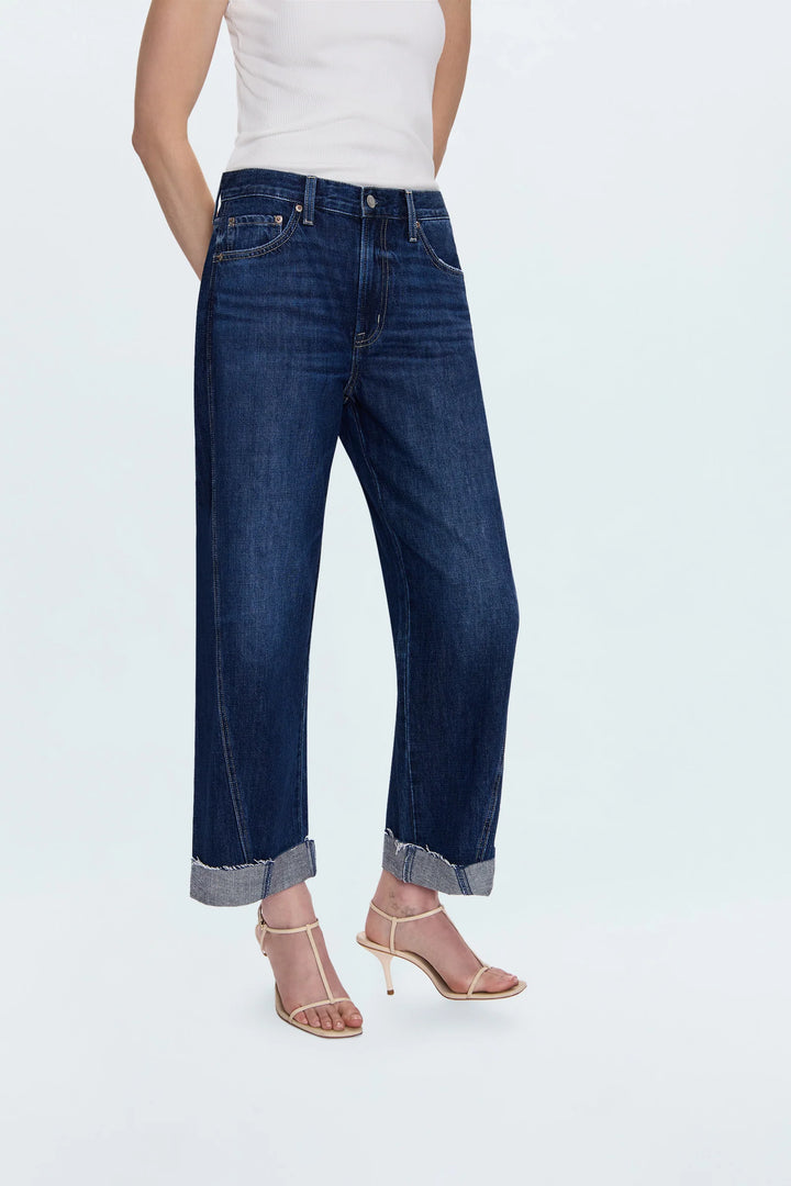 Pistola Kacey Mid Rise Cuffed Boyfriend Jean in Cultivate