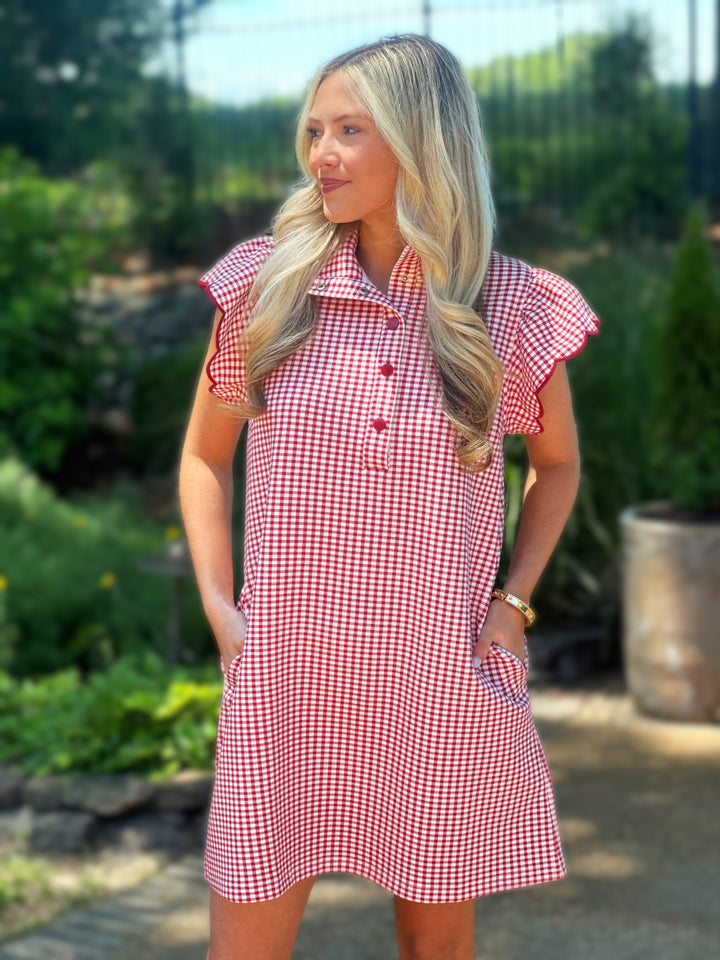Red Gingham Mini Dress