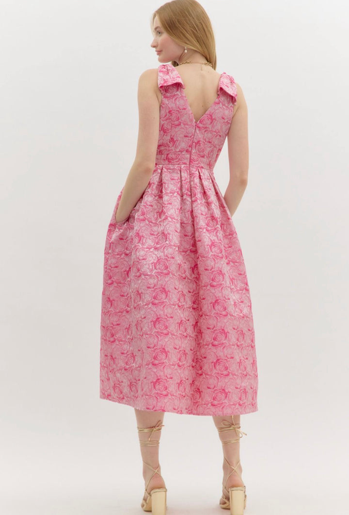 Springtime Waltz Pink Midi Dress