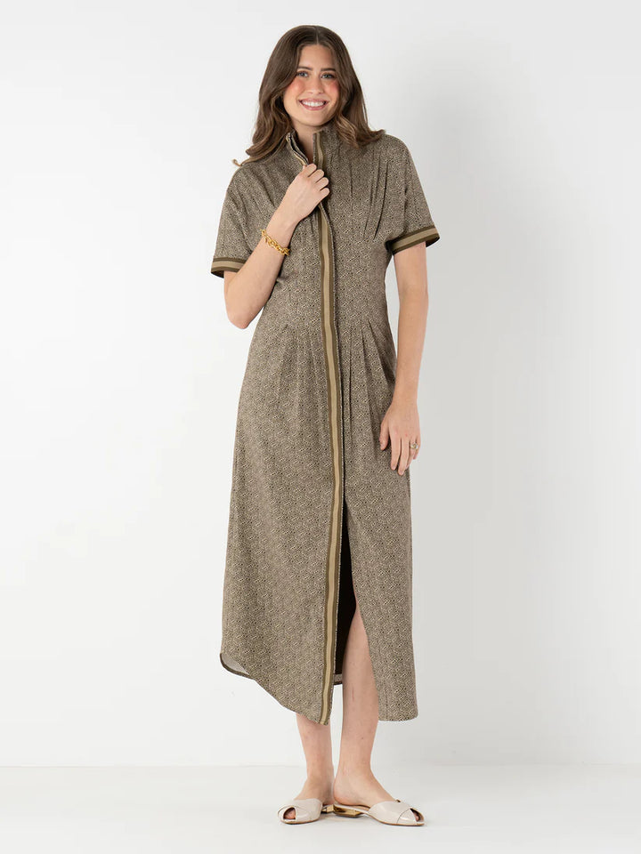 Emily Mccarthy Georgia Dress in Green Tonal Monogram