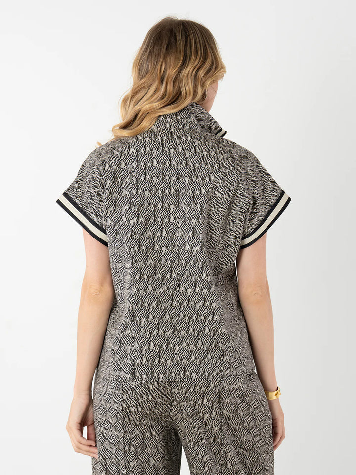 Emily Mccarthy Poppy Pullover in Black Tonal Monogram