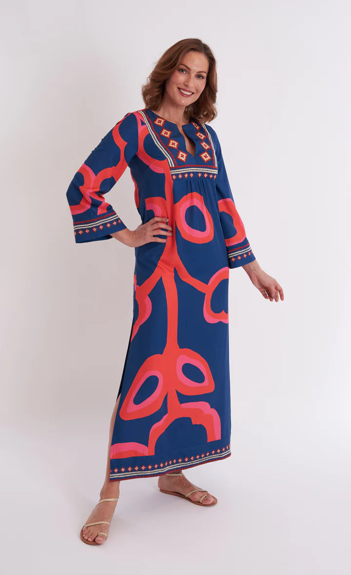 CK Bradley Crispell Caftan in Ocean Fire