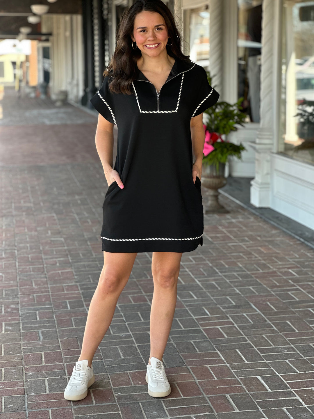 Black Collared Mini Dress