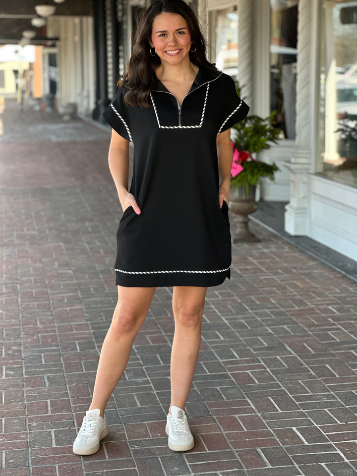 Black Collared Mini Dress