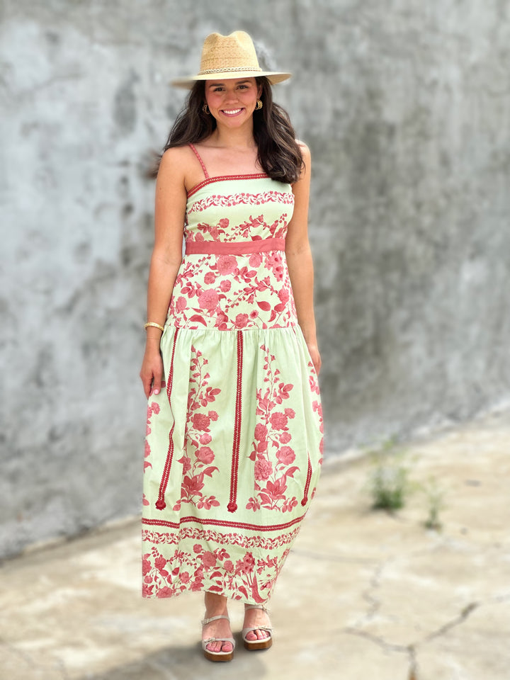 Anna Cate Asher Coral Petal Midi Dress