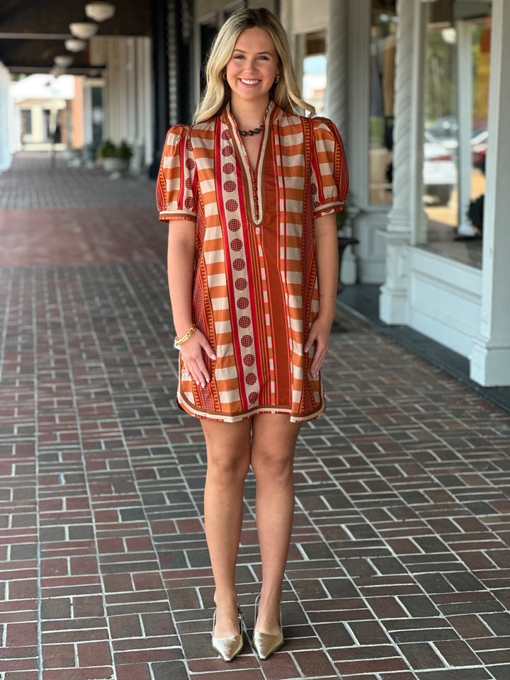 Cinnamon Printed Dress