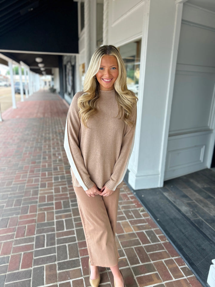 Color Block Funnel Neck Hoodie