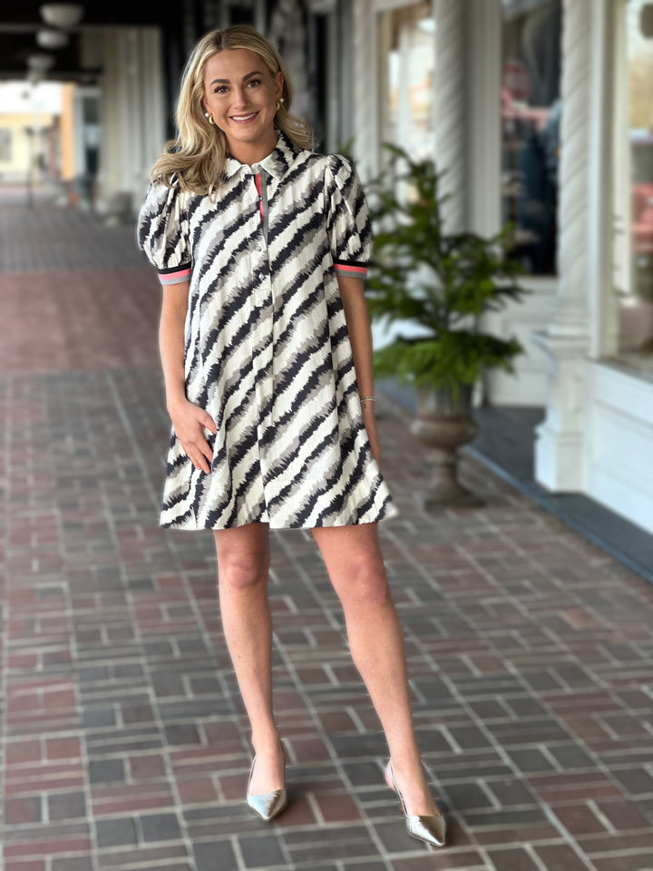 Multicolor Printed Dress in Black