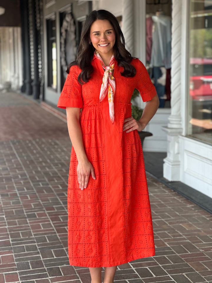 Tyler Boe Lane Eyelet Maxi Dress in Grenadine