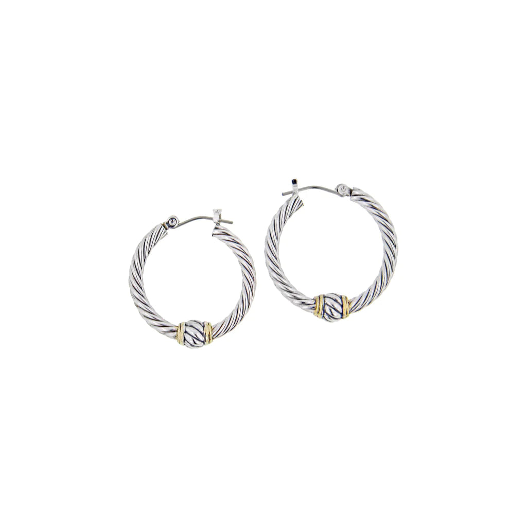 John Medeiros Oval Link Collection - Twisted Wire Hoop Earrings