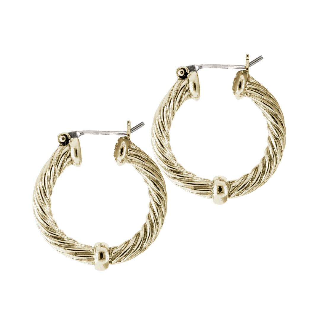 John Medeiros Cordão Medium Hoop Earrings in Gold