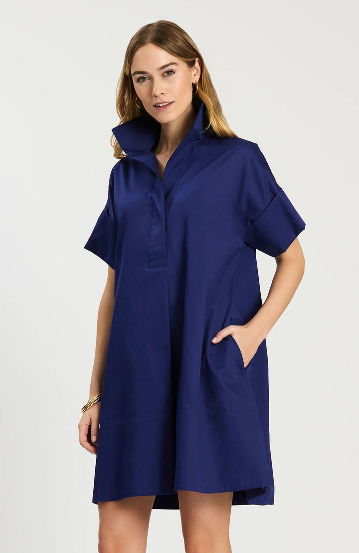 Tyler Boe Addie Cotton Short Shirtdress in Beacon Blue