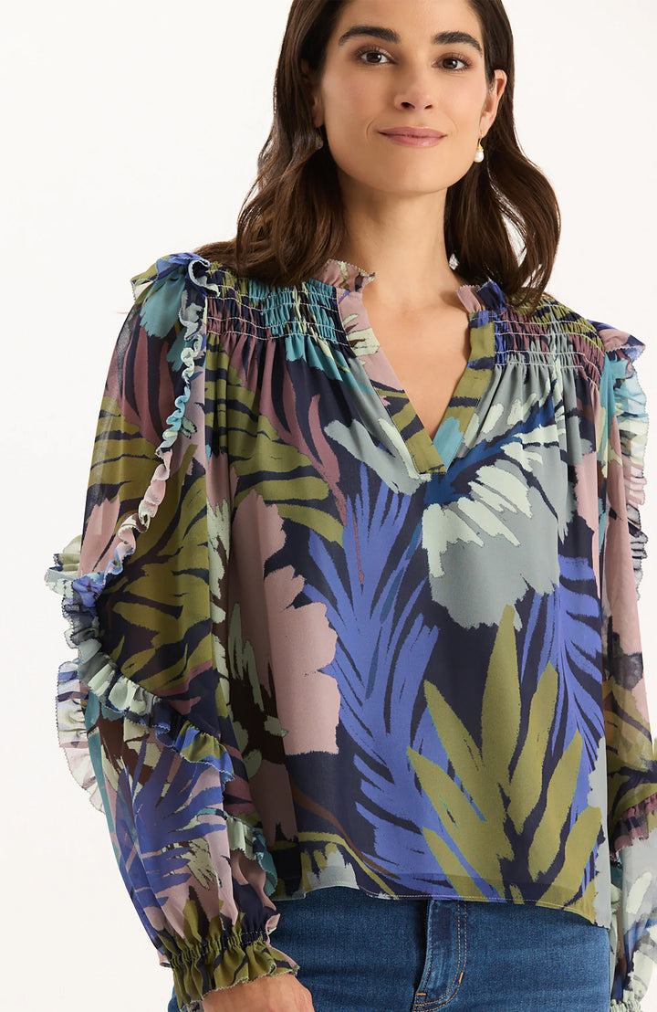 Tyler Boe Sylvie Silk Georgette Blouse in Autumn Leaves