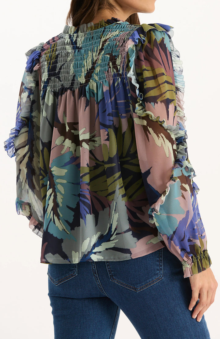 Tyler Boe Sylvie Silk Georgette Blouse in Autumn Leaves