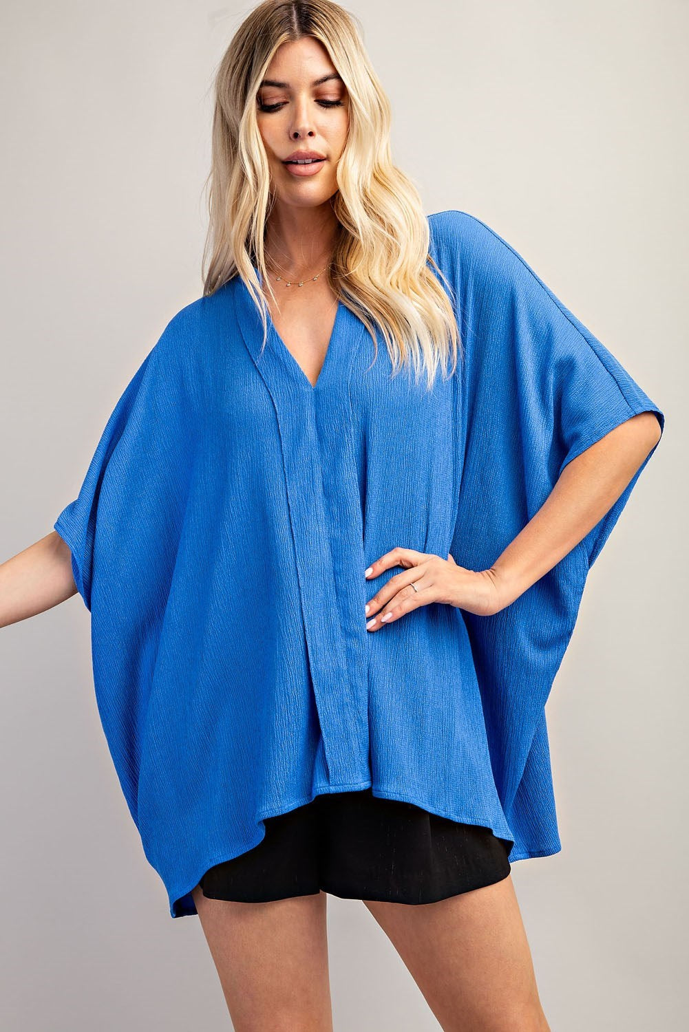 Slowing Down Tunic Top in Blue