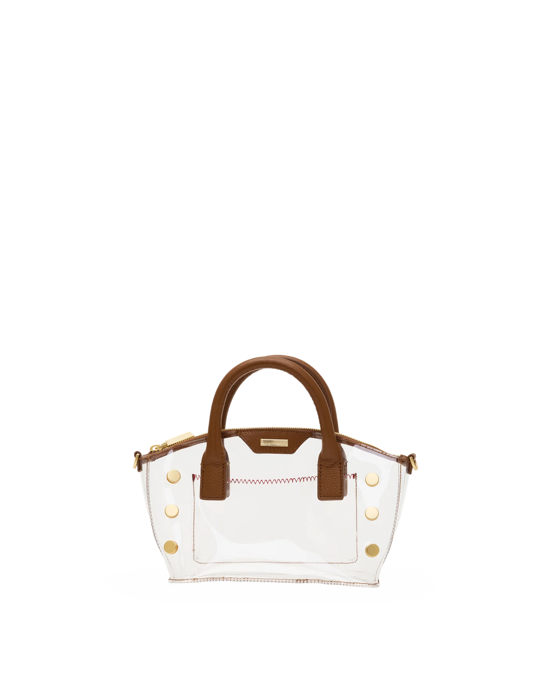 Hammitt Paula Clear in Mahogany Pebble/Brushed Gold