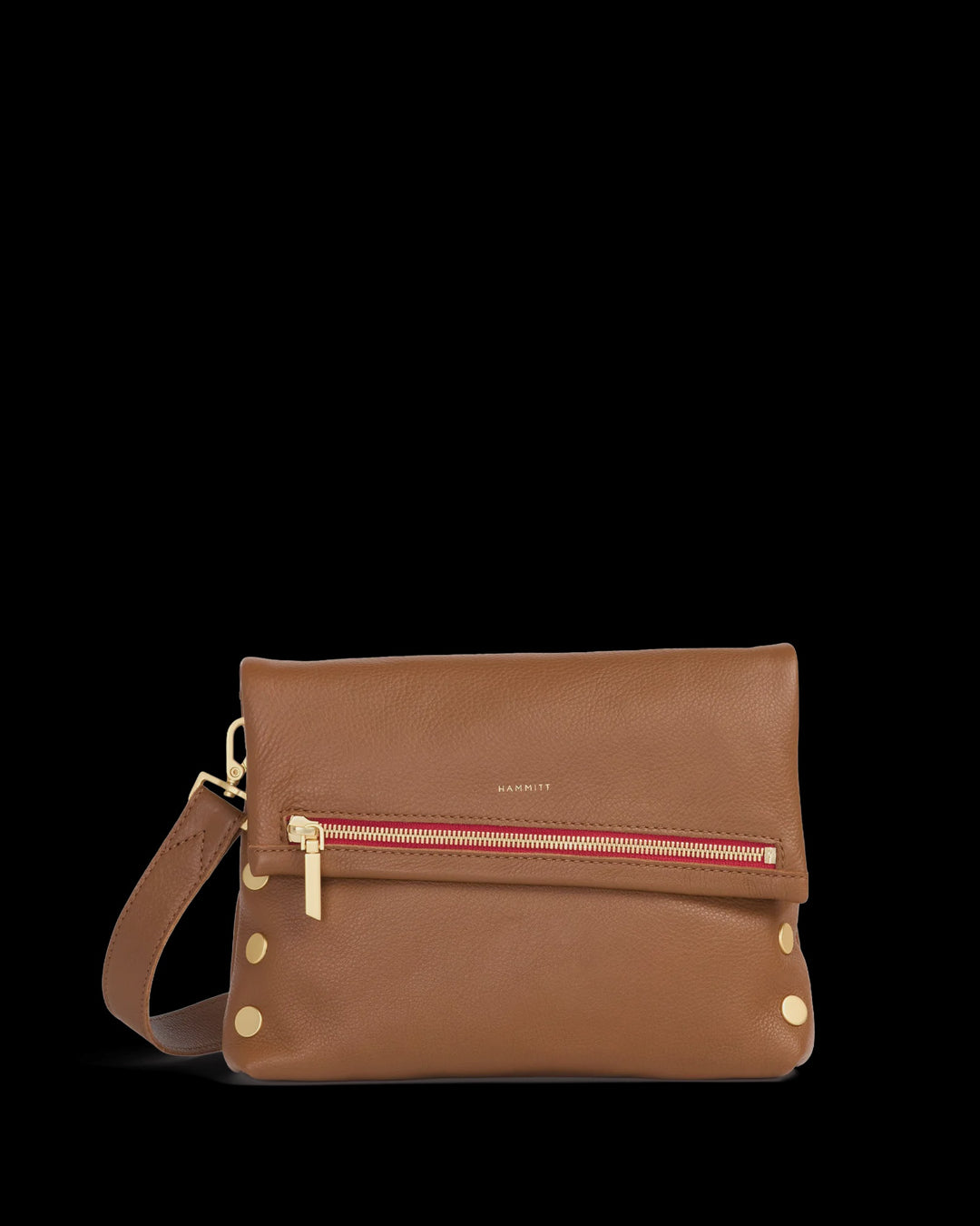 Hammitt VIP med Mahogany Pebble/Brushed Gold Red Zip