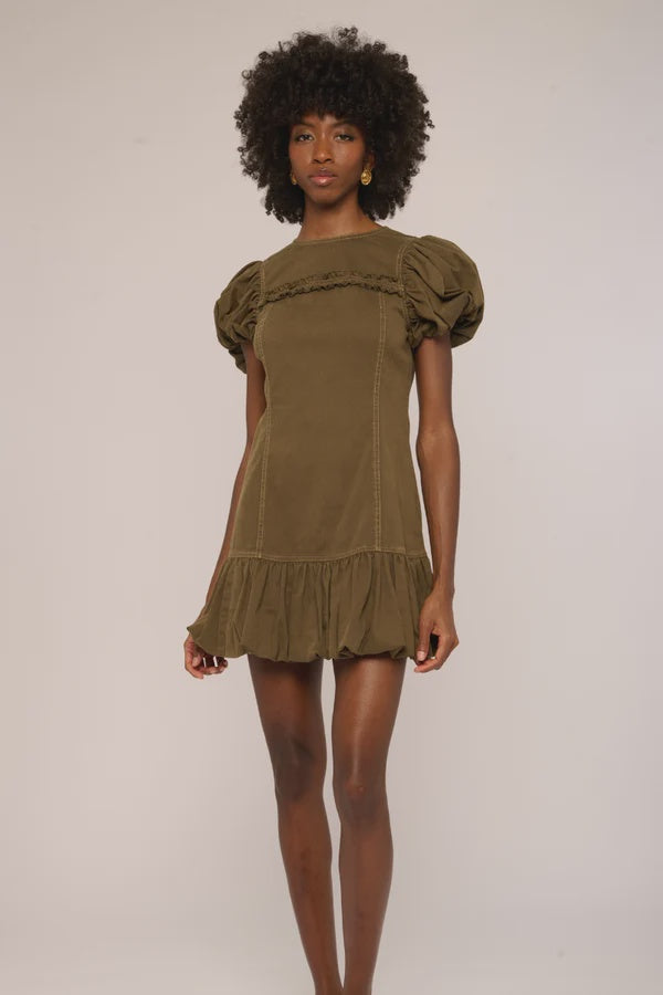 Love The Label Adele Mini Dress in Ivy Green Denim