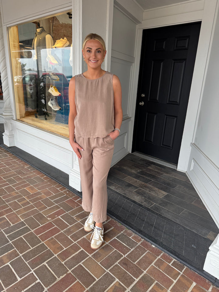 Charlie B Tencel Wide Leg Jogger Pant in Desert