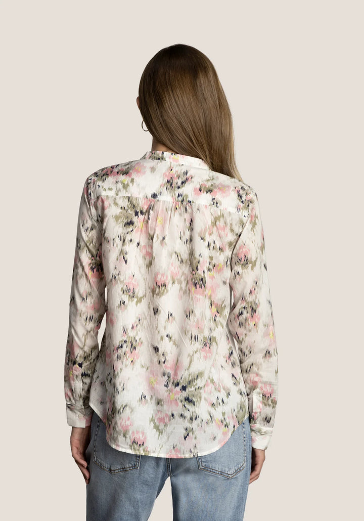 Dylan Grace Floral Printed White Button Down Top