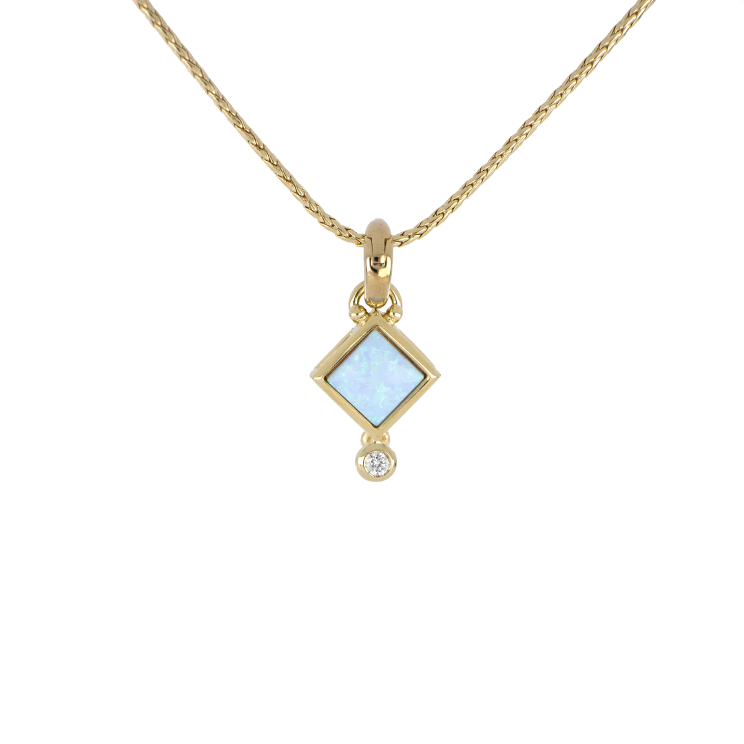 John Medeiros Opalas do Mar Collection - Blue Diamond Opal Pendant with Chain