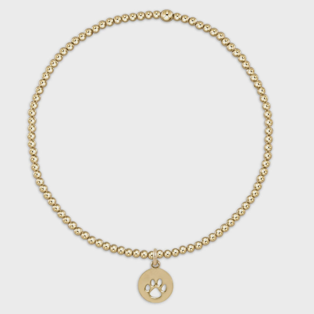 Enewton classic gold 2mm bracelet - paw print small gold disc