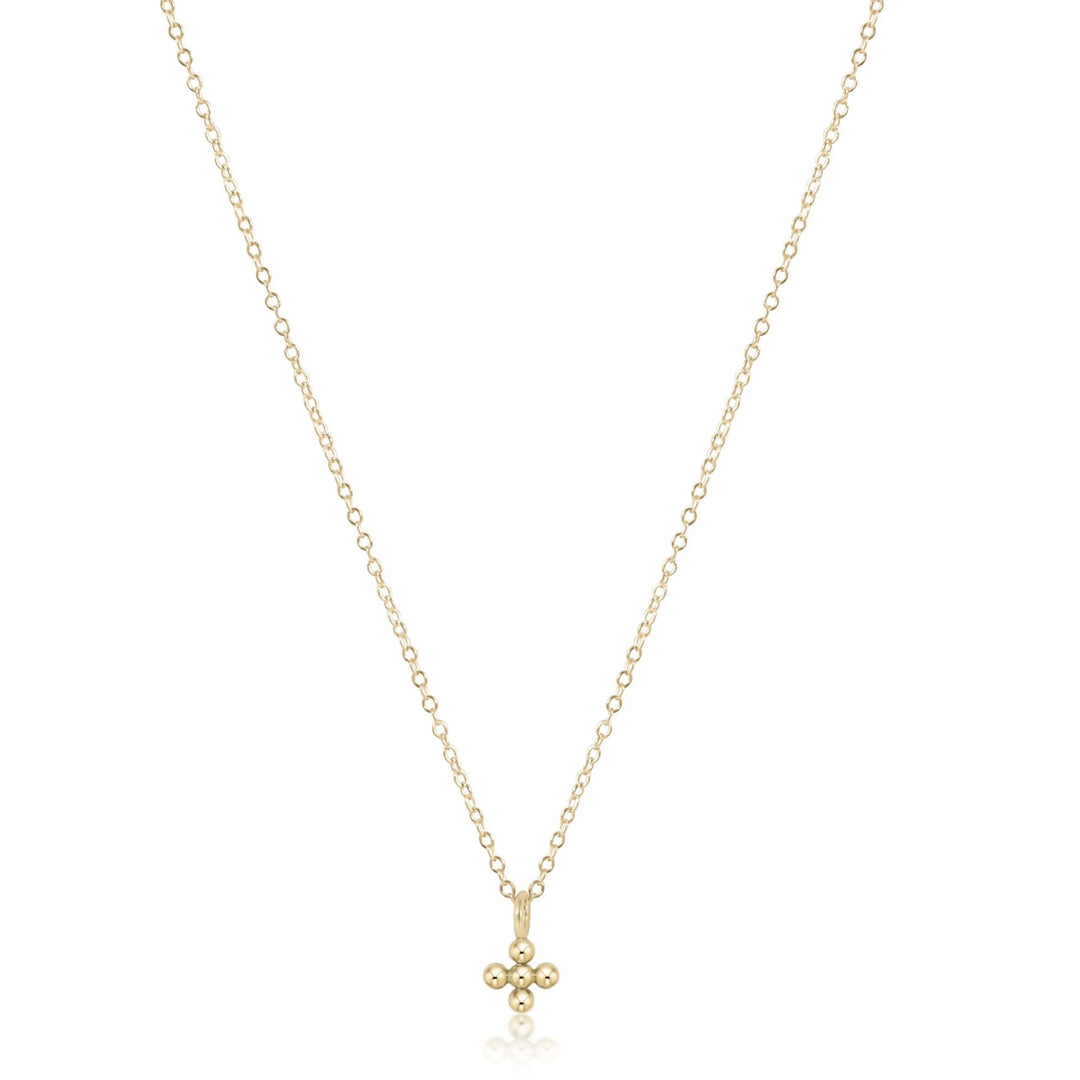 Enewton 16" necklace gold - classic beaded signature cross small gold charm