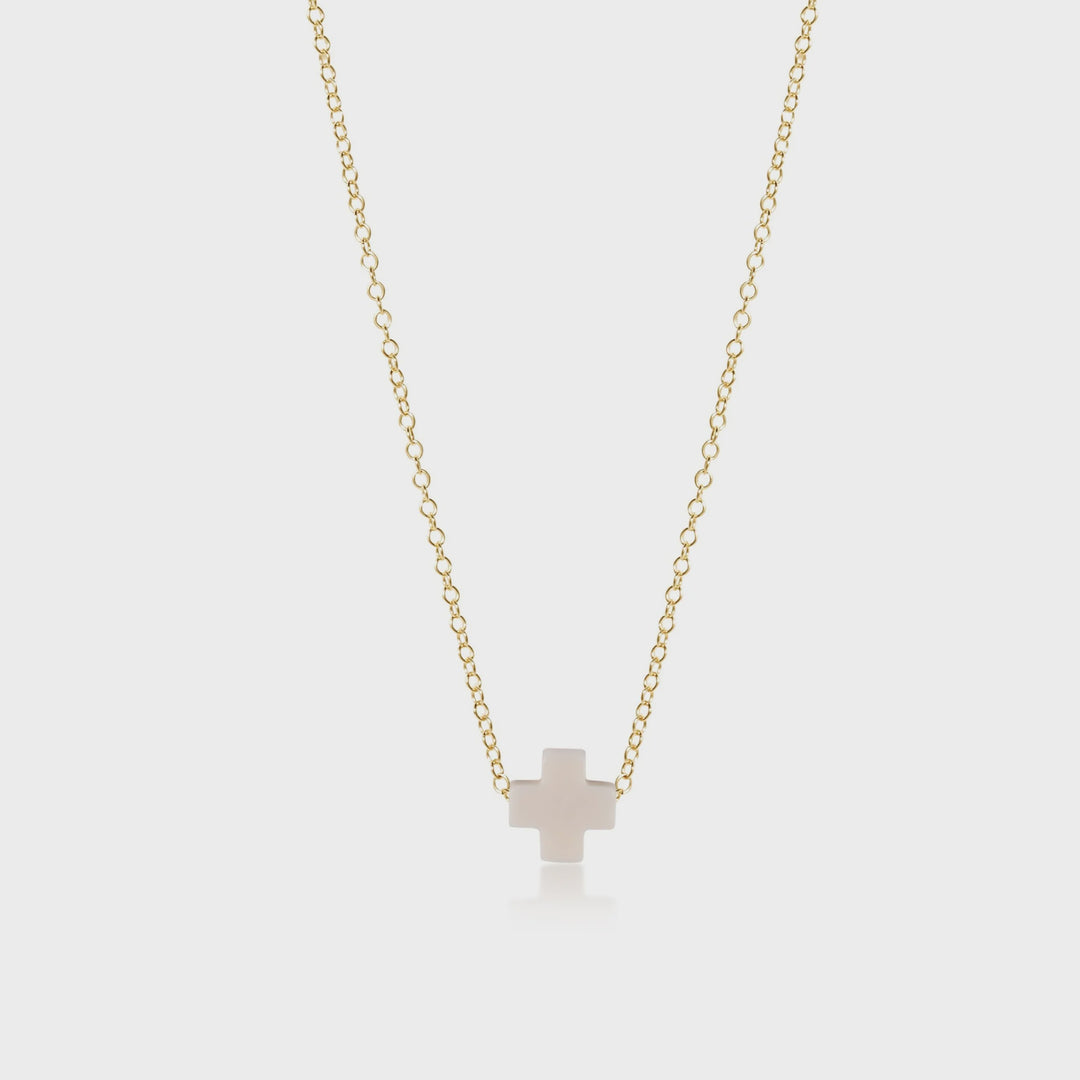 Enewton 16" Necklace Gold - Signature Cross Off White