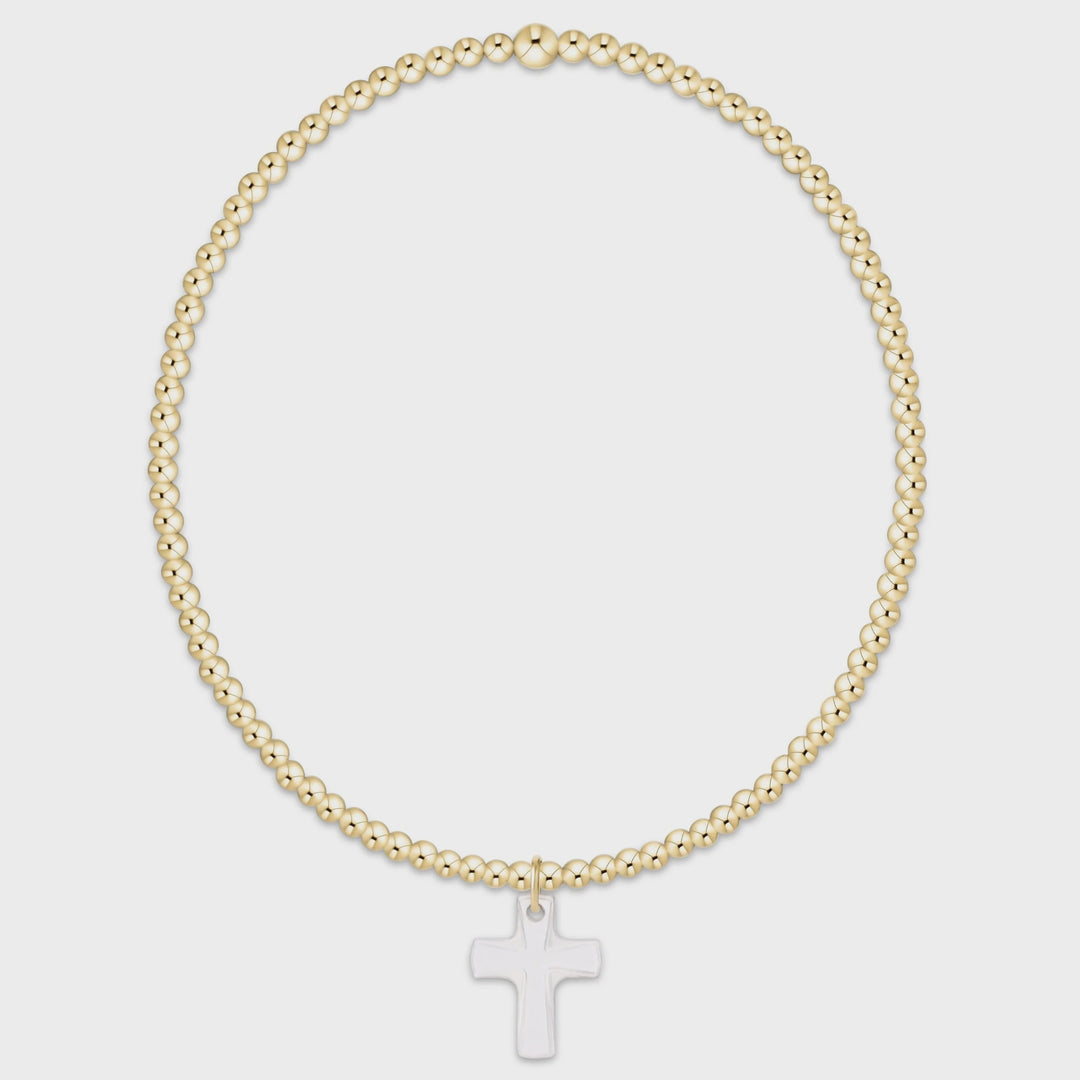 Enewton classic gold 2mm bracelet - blessed crystal charm