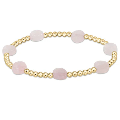Enewton Admire Gold 3mm Bead Bracelet Pink Opal