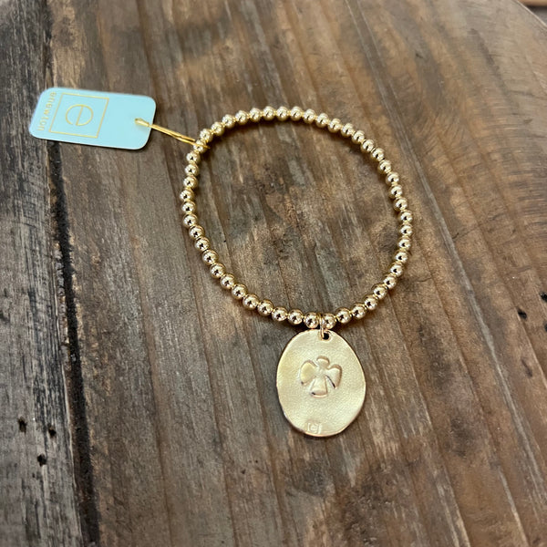 Enewton Extends- Classic Gold 4mm Bead Bracelet- Inspire Gold Charm