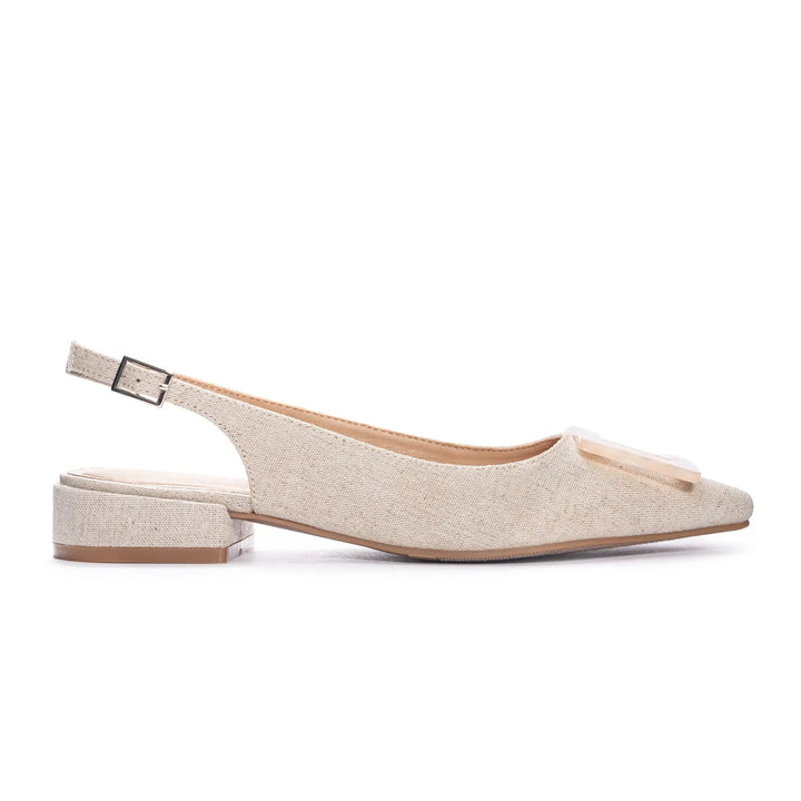 Chinese Laundry Sweetie Linen Slingback in Natural