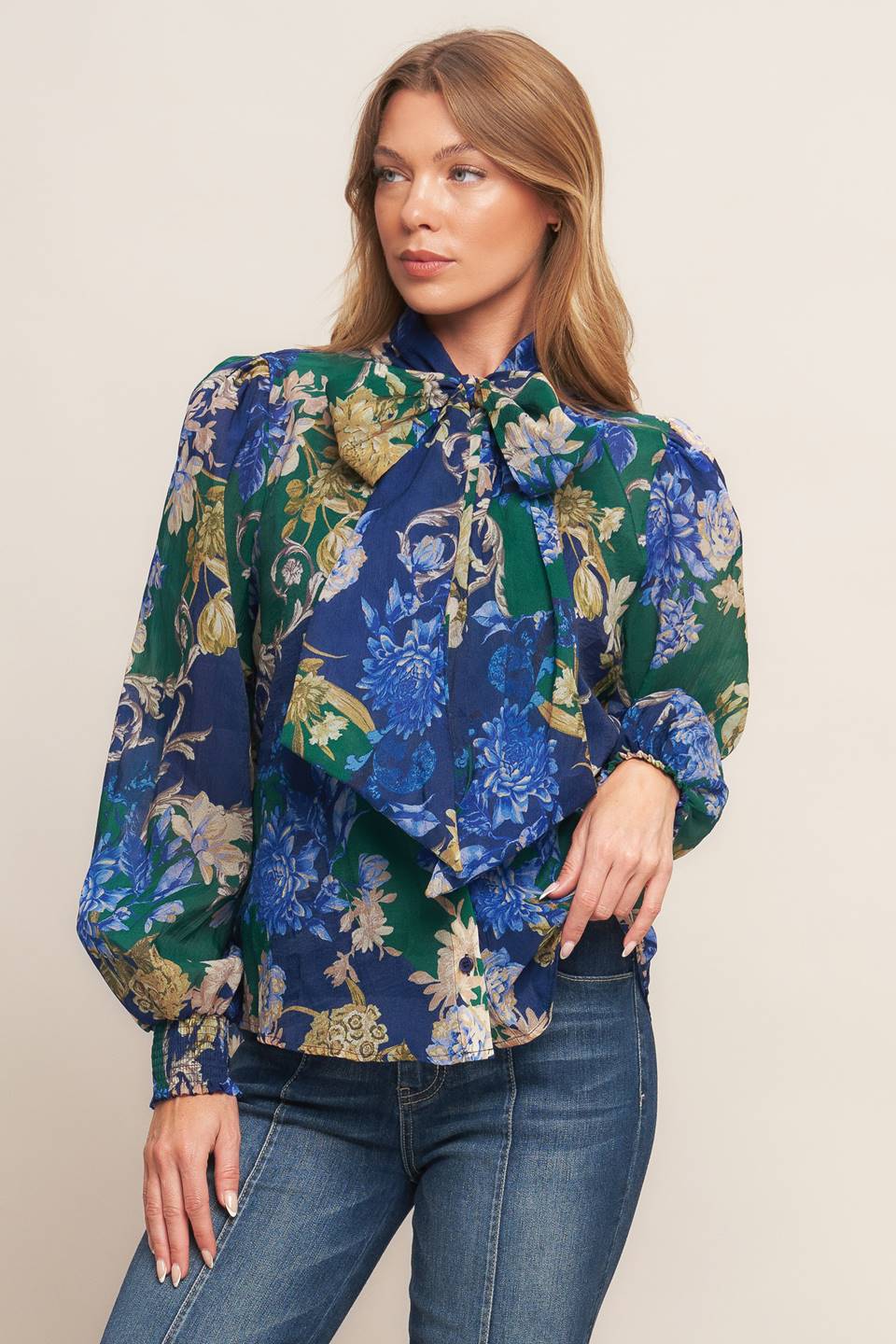 Floral Printed Navy Top