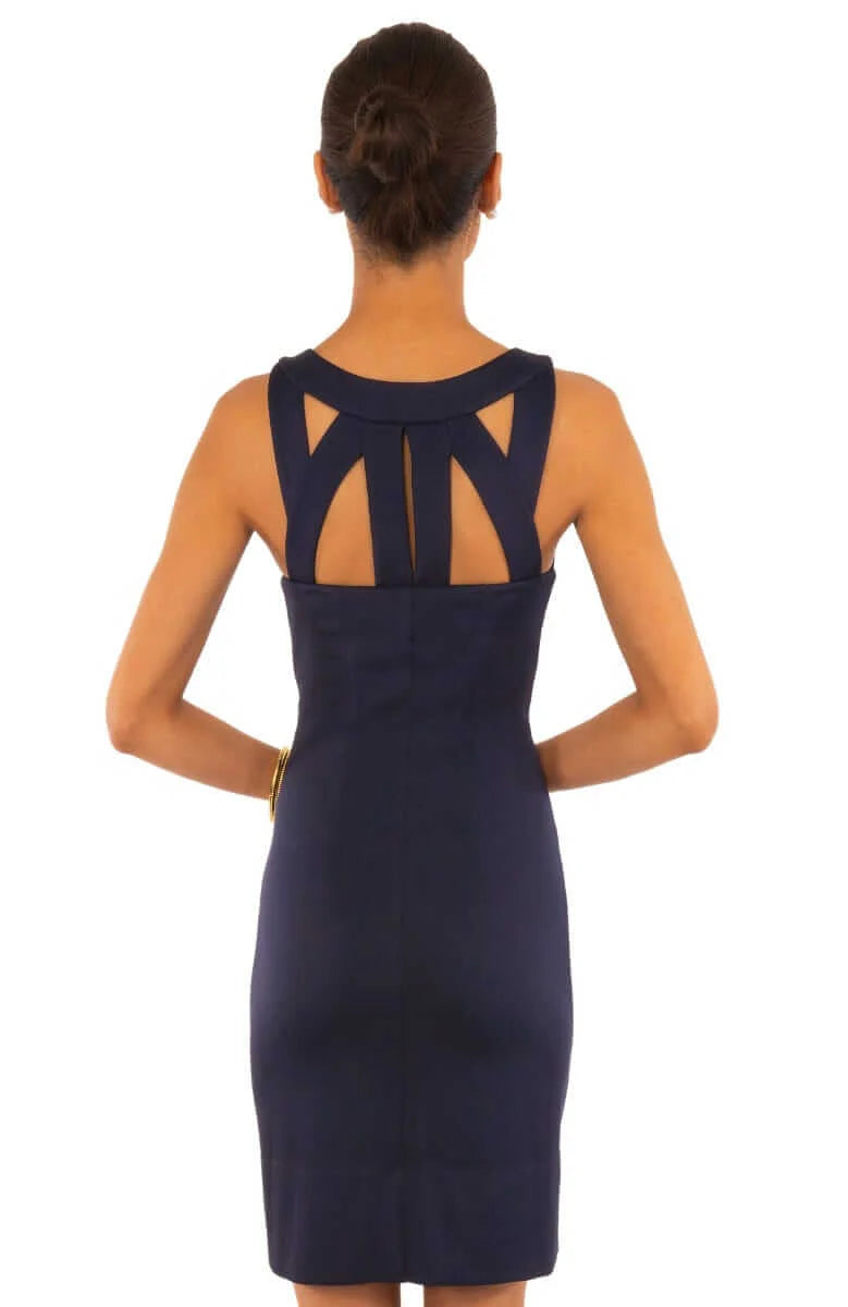 Gretchen Scott Jersey Isosceles Dress in Solid Navy