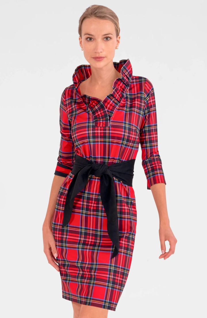 Gretchen Scott Ruffneck Dress in Duke of York