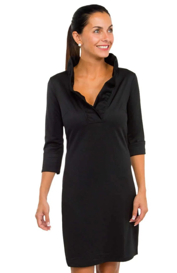 Gretchen Scott Ruffneck Dress in Black