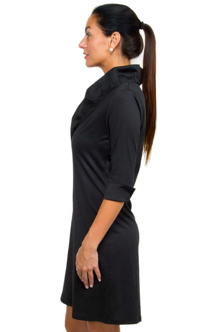 Gretchen Scott Ruffneck Dress in Black